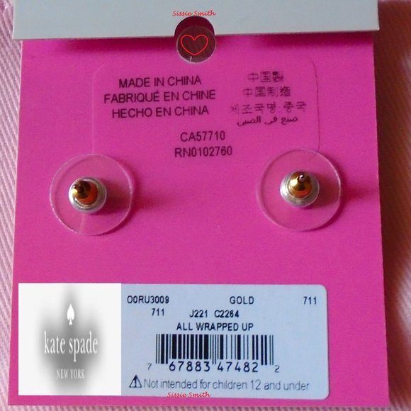 ♠️ Kate Spade ♠️️ "All Wrapped Up" Gold Bow Studs - Picture 3 of 7